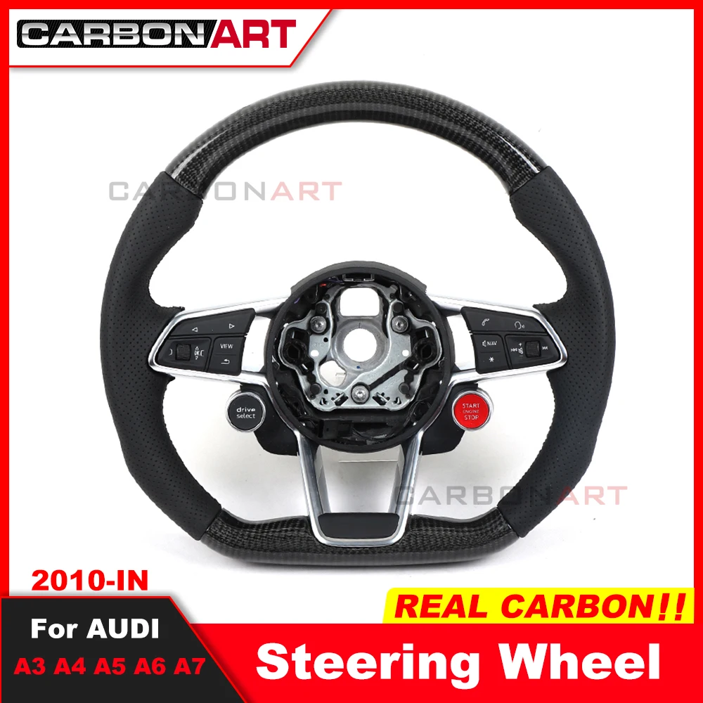 R8 car styling carbon fiber steering wheel for aud-i A3 A4 A5 A6 A7 auto replacement parts A8 interior 2012 A3 2015 2018