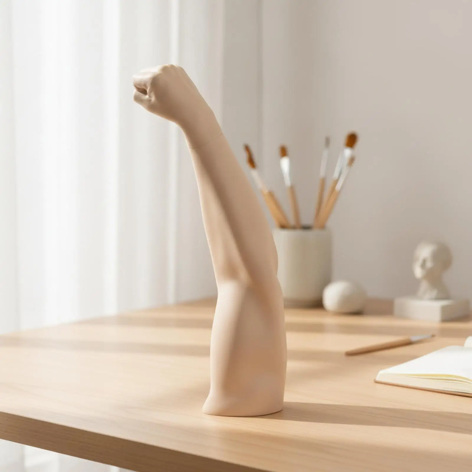 Arm Display Prop with Flared Base Molded Forearm Mannequin with Clenched Fist Sturdy for Product Photographers, Merchandising