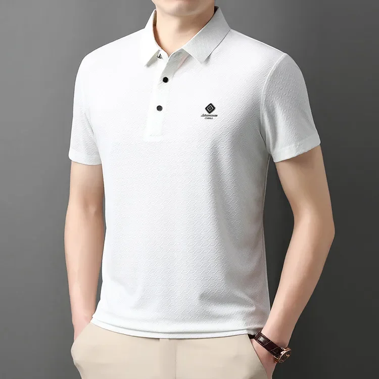 Hot Sale Summer New Trendy Casaul Short Sleeved T-shirt  Polo  Collar  Men Tee