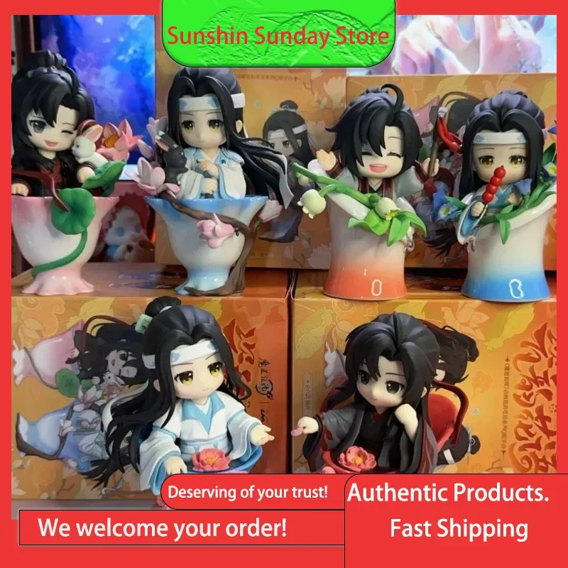 

Синяя забывательность Вэй Усянь аниме фигурка куклы из волшебной дорожки предков фарфоровый ритм цветочный язык слепая коробка игрушки