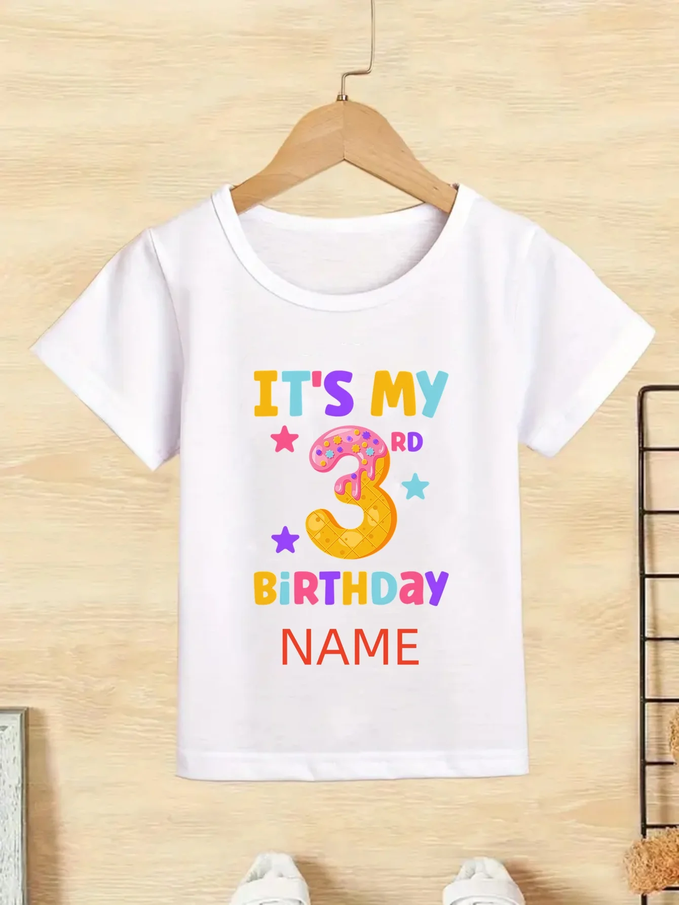 It'S My Birthday Shirt, Donut Lover Birthday Gift Tshirt, 3th-8th Birthday Party Girls Tshirt Cute Kid Party Tees Girl's Clothes