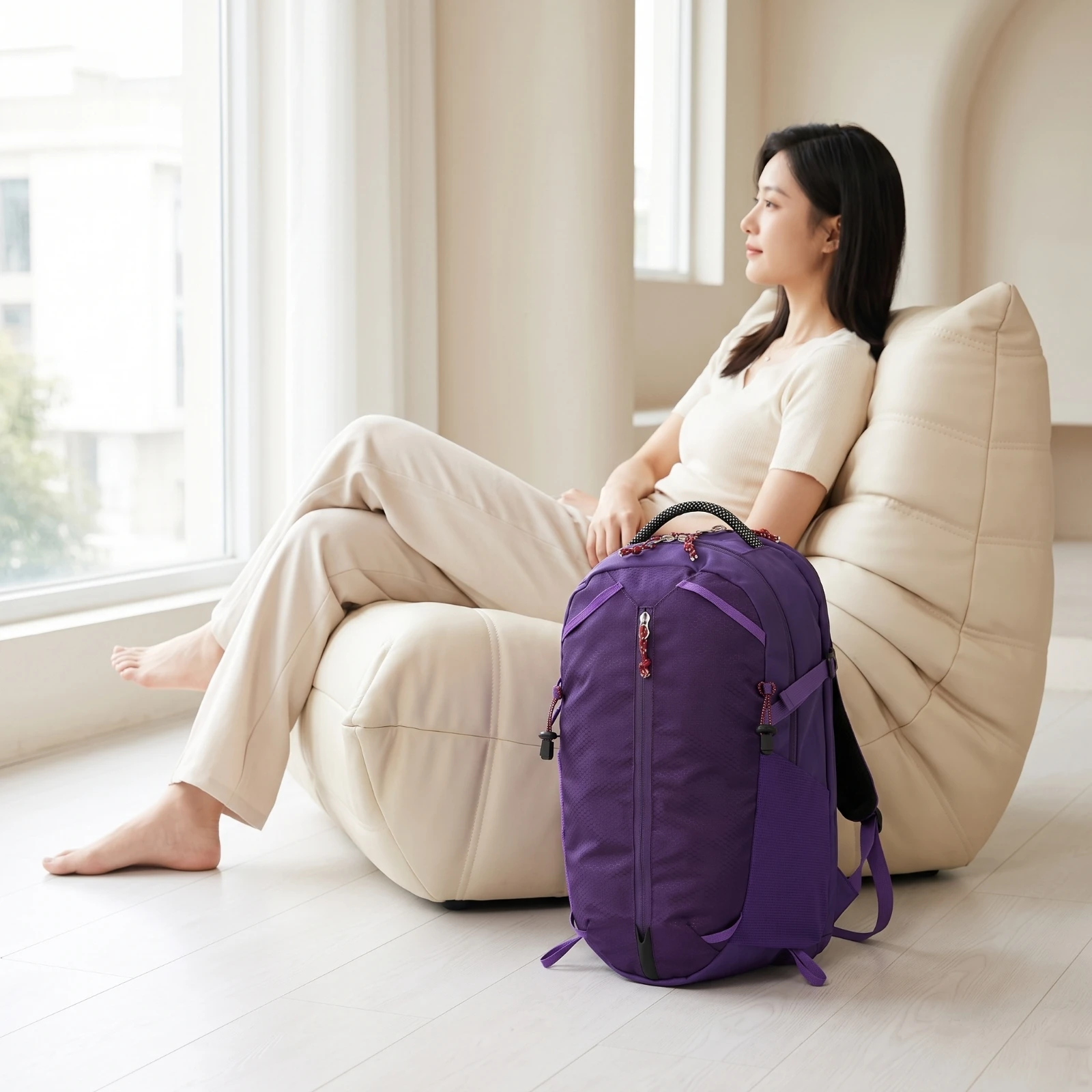 Hiking Backpack Organized Travel Backpack Rucksack Spacious Pack Sturdy for Hikers, Commuting