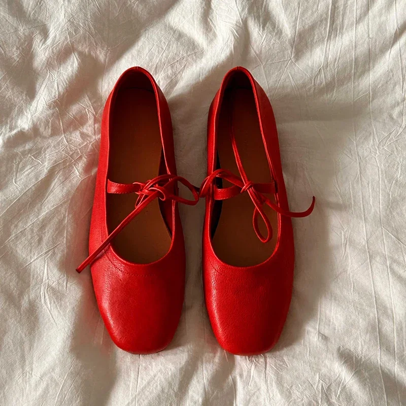 

size 34-43 women real leather Shoes For casual low heels shoes classic flats shoes spring 2025 office lady Footwear