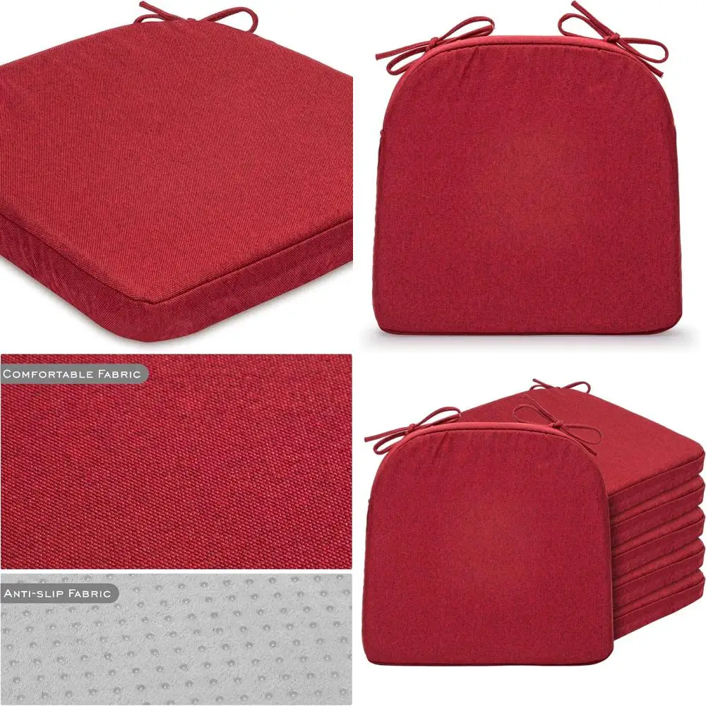 

Chair Cushions for Dining Chairs, High Resilience Foam Dining Room Chair Pads, Kitchen Seat Cushions with Ties, Machine Washable