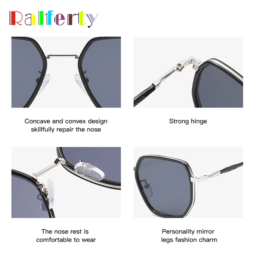 Ralferty موضة مضلع النظارات إطارات الإناث شفافة مكبرة العين إطارات النظارات للنساء مسدس قصر النظر إطارات البصرية