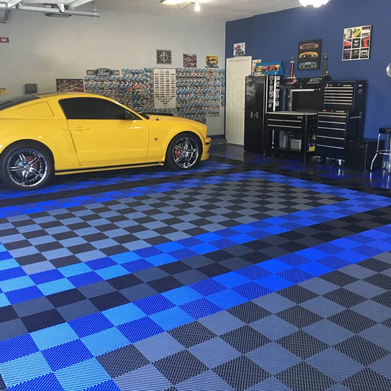 Hot Seller Pp Diy Floor Tiles High Duty Plastic Car Garage Floor Tiles Car washshop