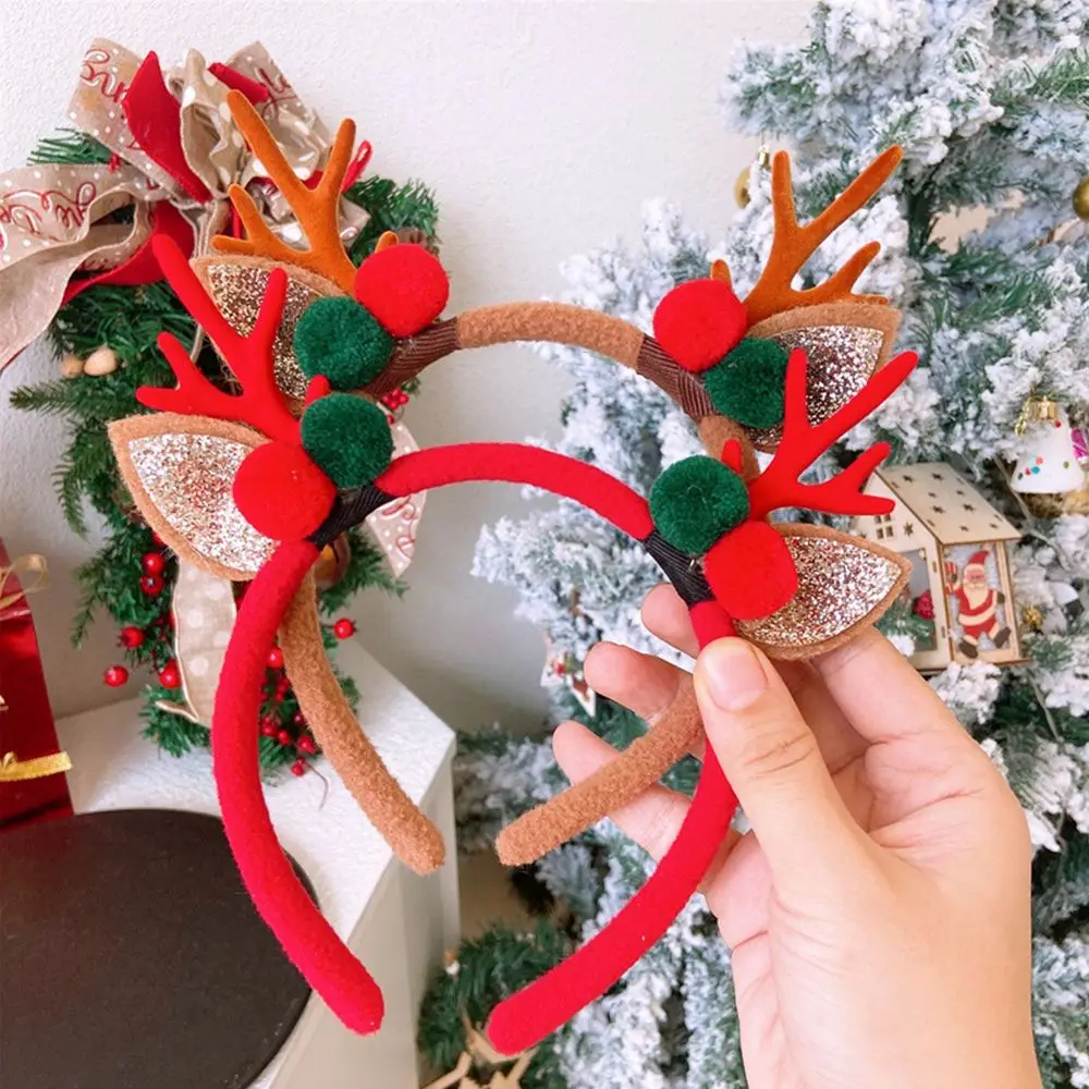 Children Christmas Decorations Party Cosplay Christmas Headbands Hair Accessories Pinecone Headband Antlers Hair Hoop