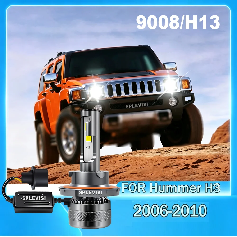 2Pcs 9008/H13 200W 20000LM LED Bulbs Hi Low Beam 6000K White CSP Chips Bulb For Hummer H3 2006-2010 2007 2008 2009
