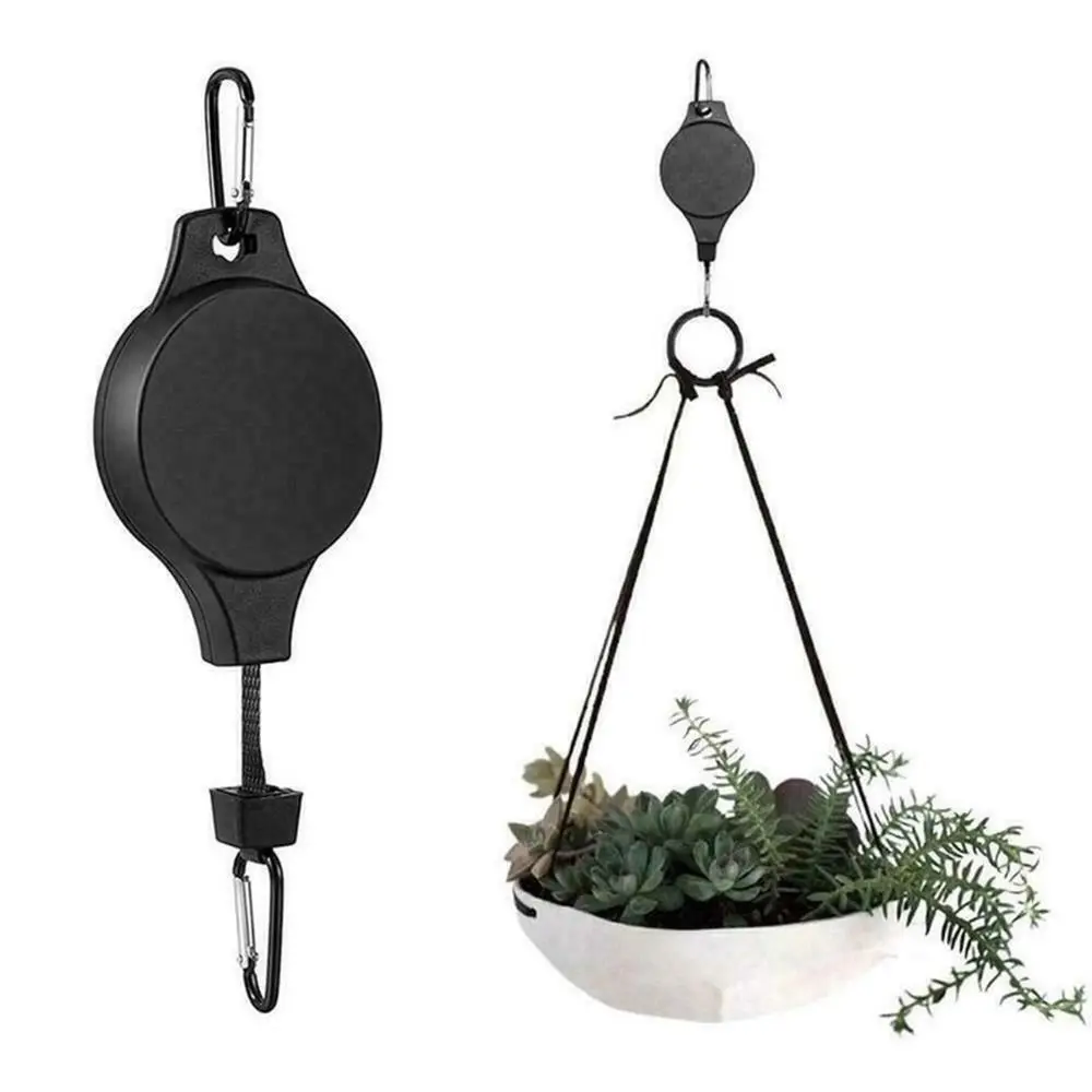 Sturdy Retractable Gardening Plant Hooks Heavy Duty Auto Lock Planter Hooks Adjustable Height Bird Feeder Hook Home Hanging