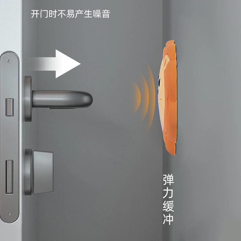 Cartoon Silicone Door Handle Anti-Collision Mat Household Soft Rubber Protection Sticker Wall Thickening Bump Proof Decal