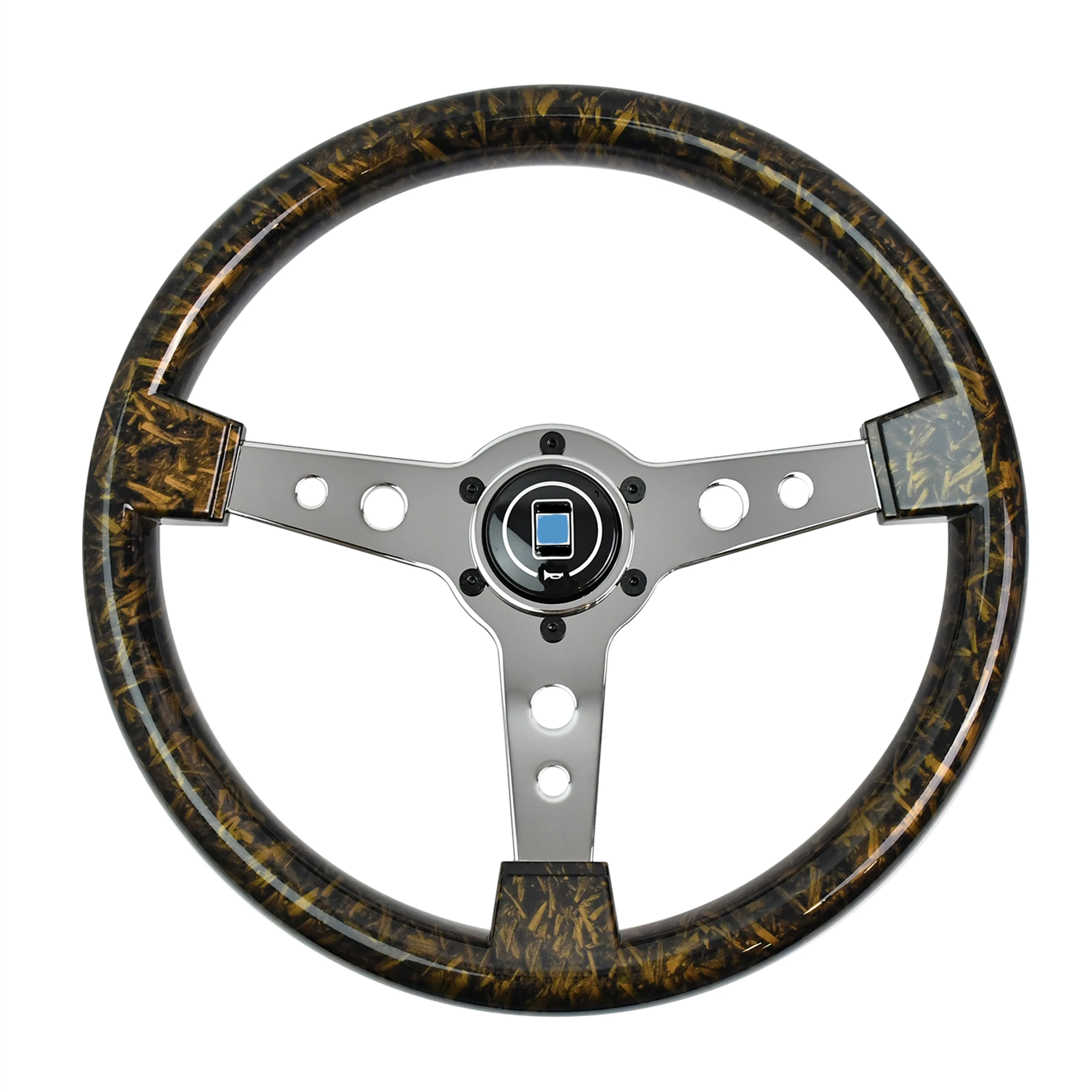 

TIYPEOR brown ABS 350mm oxidized bracket steering wheel modified sports racing steering wheel