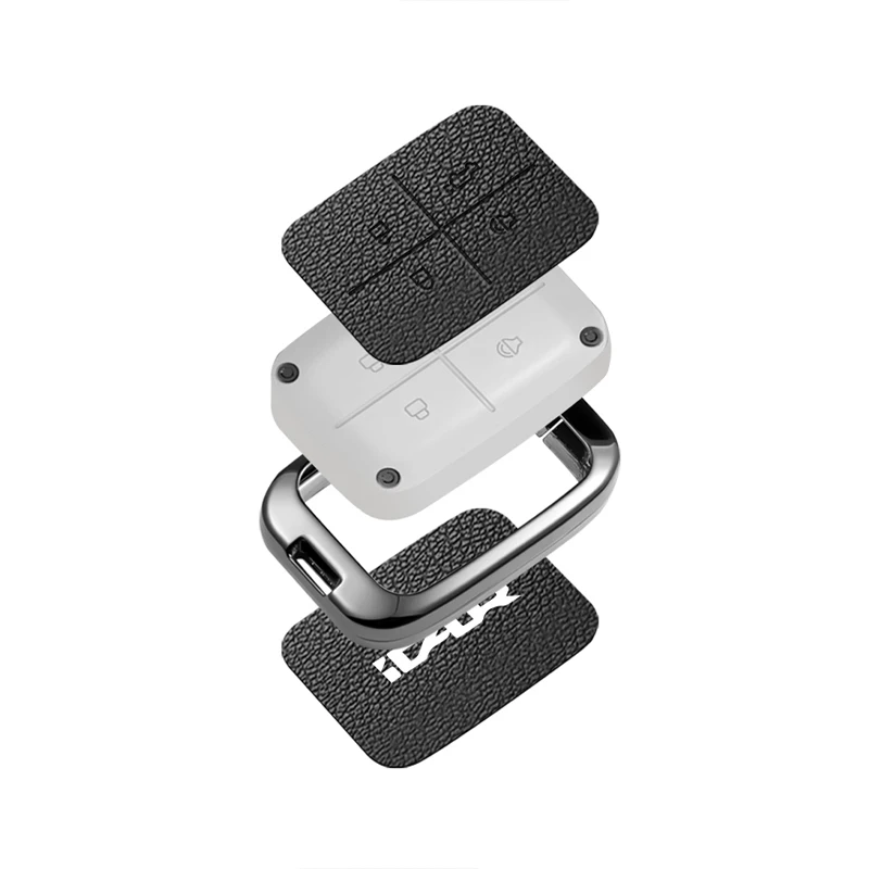 Suitable for 2025 Chery ICAR V23 Key Box V23 Zinc Alloy Genuine Leather Car Key Bag Shell Intelligent Remote Control Accessories