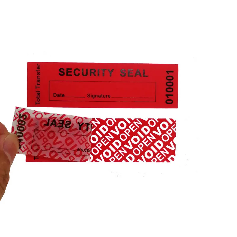 100 PCS Spot VOID Anti-Counterfeiting Label, Red Message Label, Tamper-proof Label, Custom Serial Number Sticker 90mmx25mm