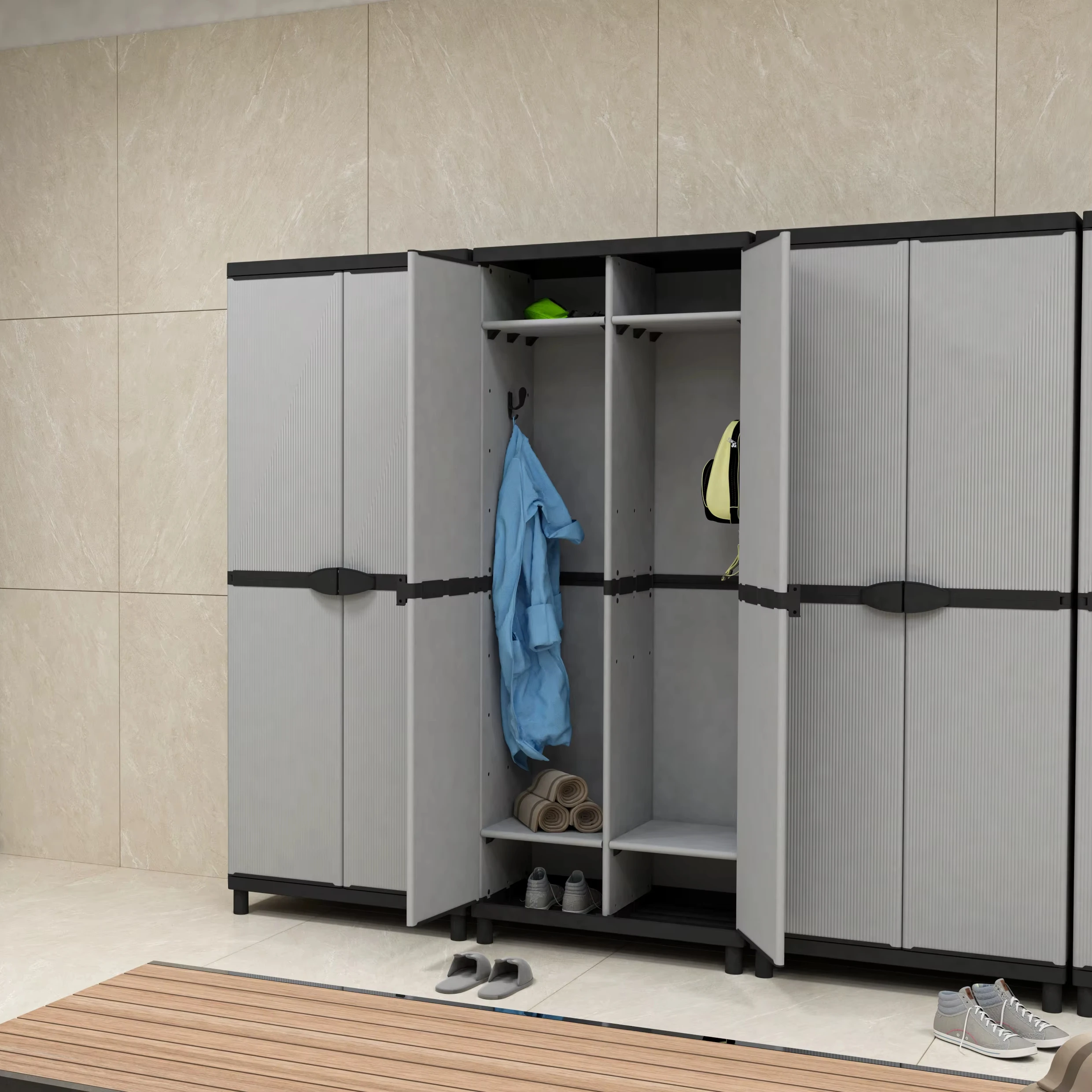 

Italian Quality Easy to Assemble Suitable Folding Indoor and Outdoor Usage Locking Closet Wardrobes Clothes Gym Rack