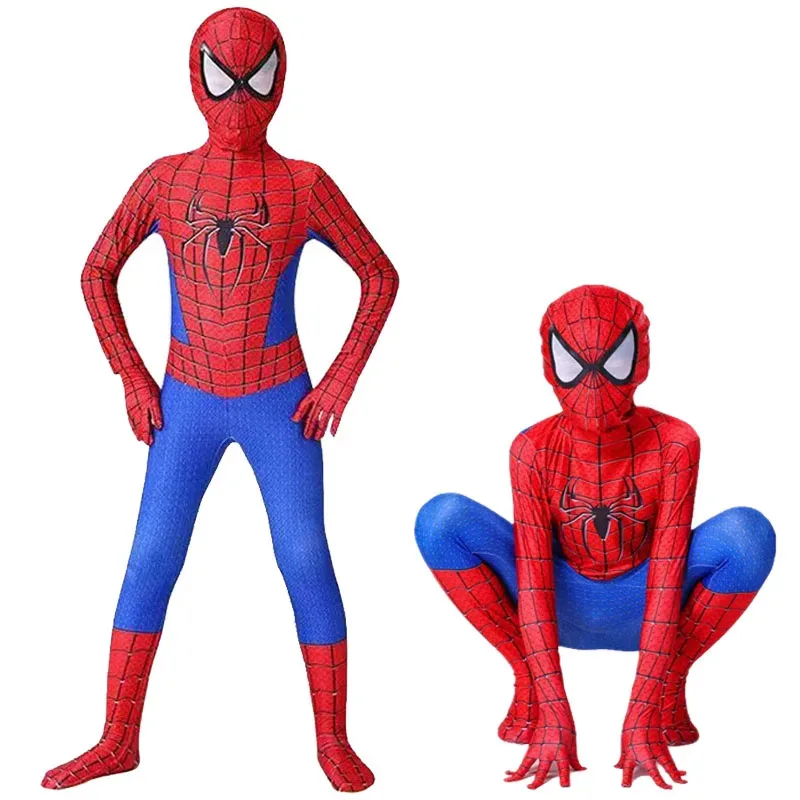 어린이 놀라운 스파이더 맨 의상 슈퍼 히어로 놀라운 스파이더 맨 코스프레 의상 바디 슈트 할로윈 카니발 어린이 의상