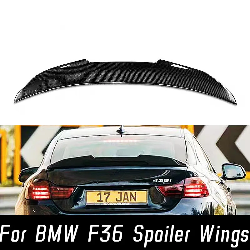 

For BMW 4 Series F36 4 Door Real Carbon Fibe Rear Trunk Spoiler PSM Style Sport Black Bodykit Ducktail Lip Boot Tail Wings