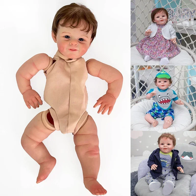 22inch 55cm  Reborn Doll Kit Shaya Popular Sweet Face Painted Doll Kit Unfinished Doll Parts with Hand Root Hair