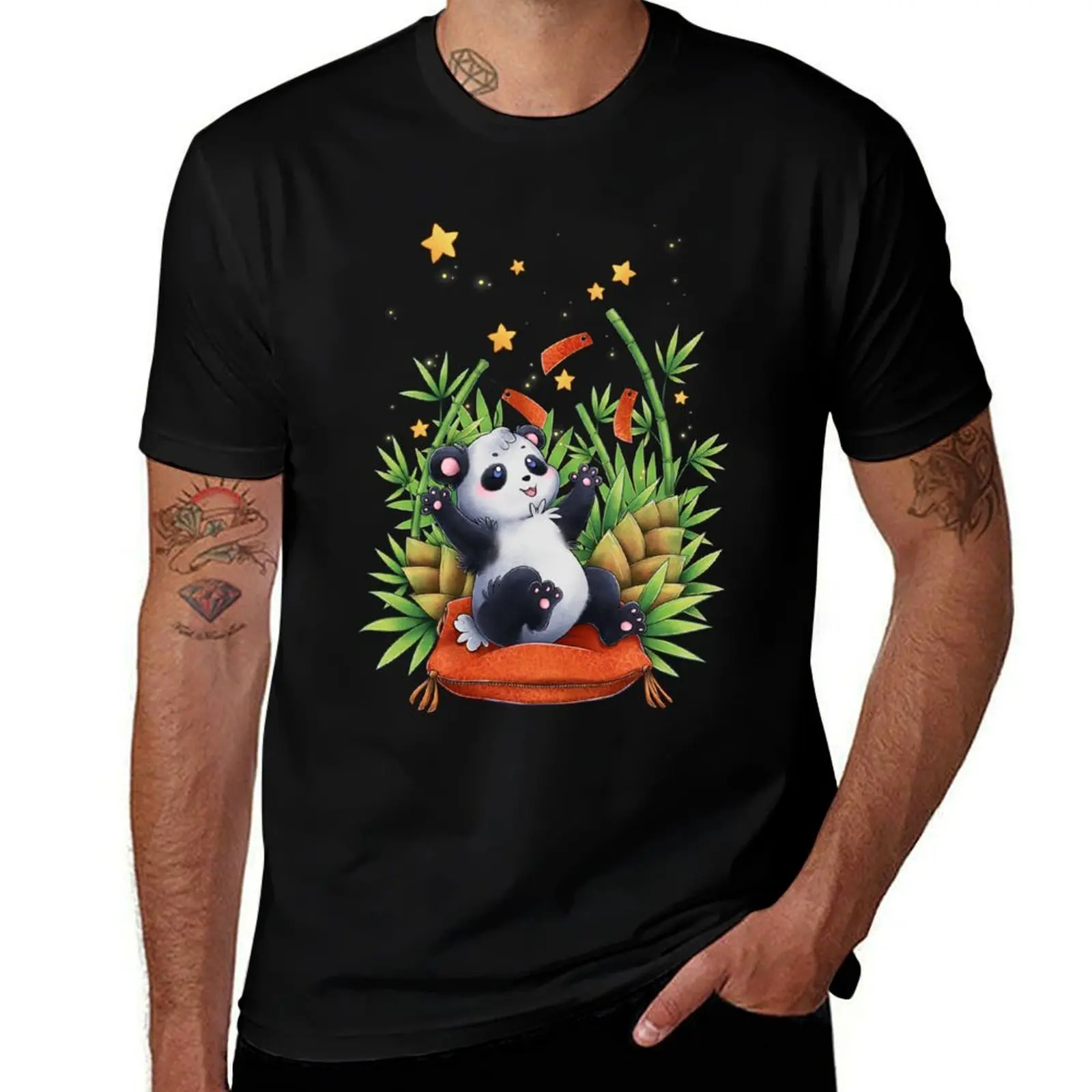 

t personalised man Tanabata T-Shirt t shirt tshirt casual shirt Bamboo Panda anime