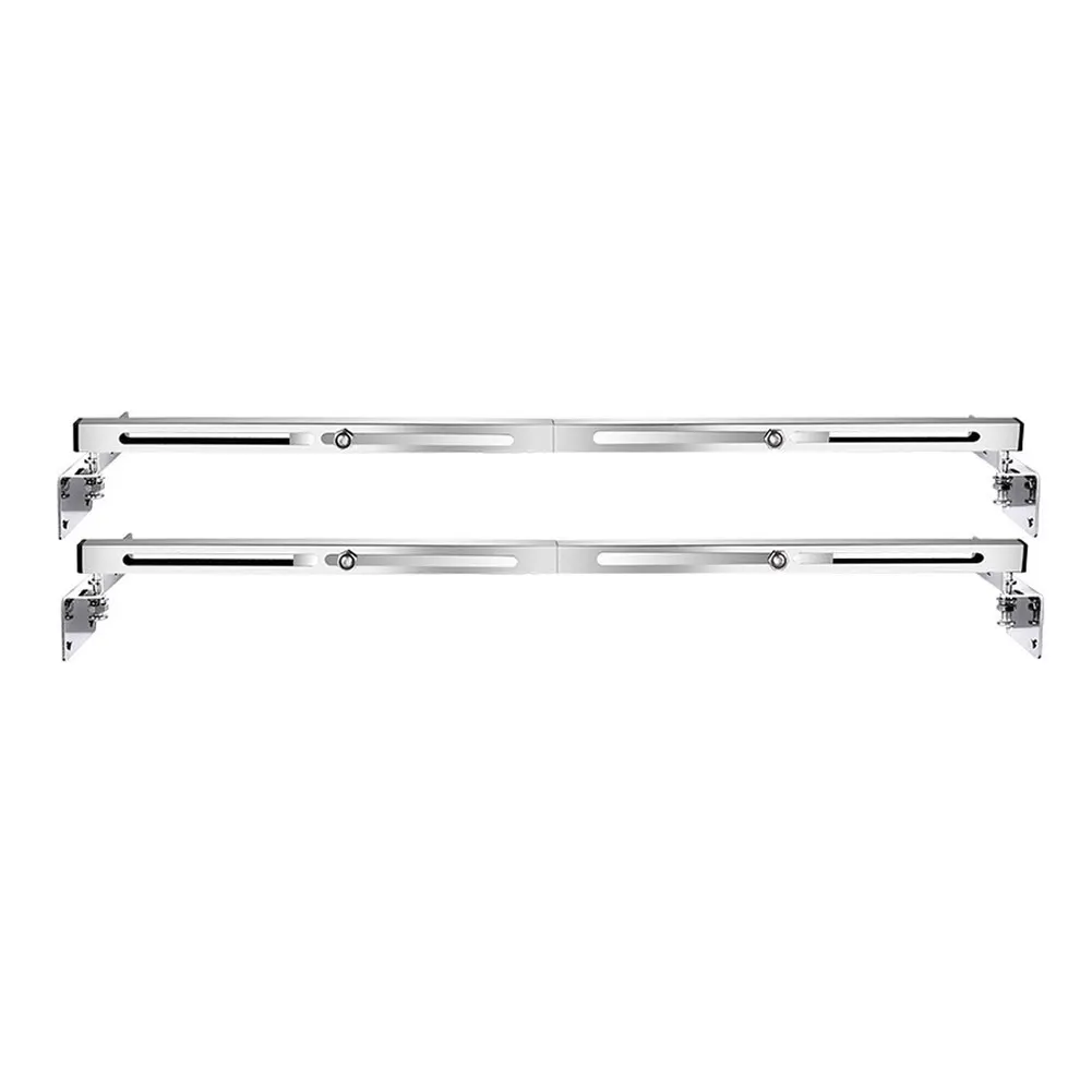 2pcs Stainless Steel Sink Bracket Set with Bottom Support Rod and Anti-Drop Bracket for Horizontal Bar Style Installation