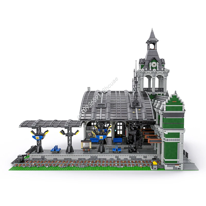 13191PCS MOC Modular Train Station Architecture Building Blocks Model Assembly Toy Children Festival Gift
