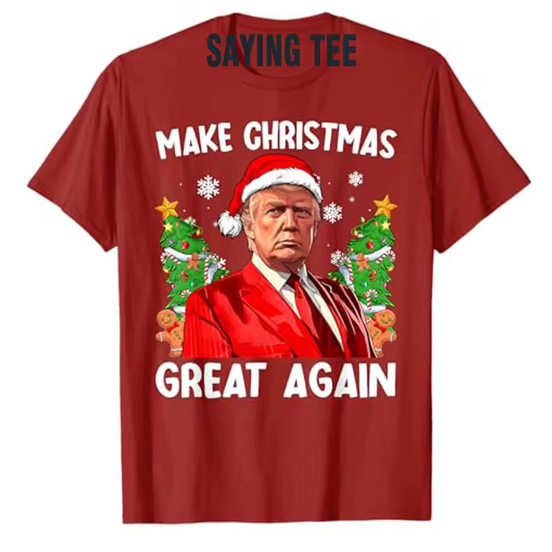 Make Christmas Great Again Funny Santa MAGA Men Xmas T-Shirt Novelty Gift Humorous Ugly Christmas Sweater Saying Tee Y2k Top - Image 4