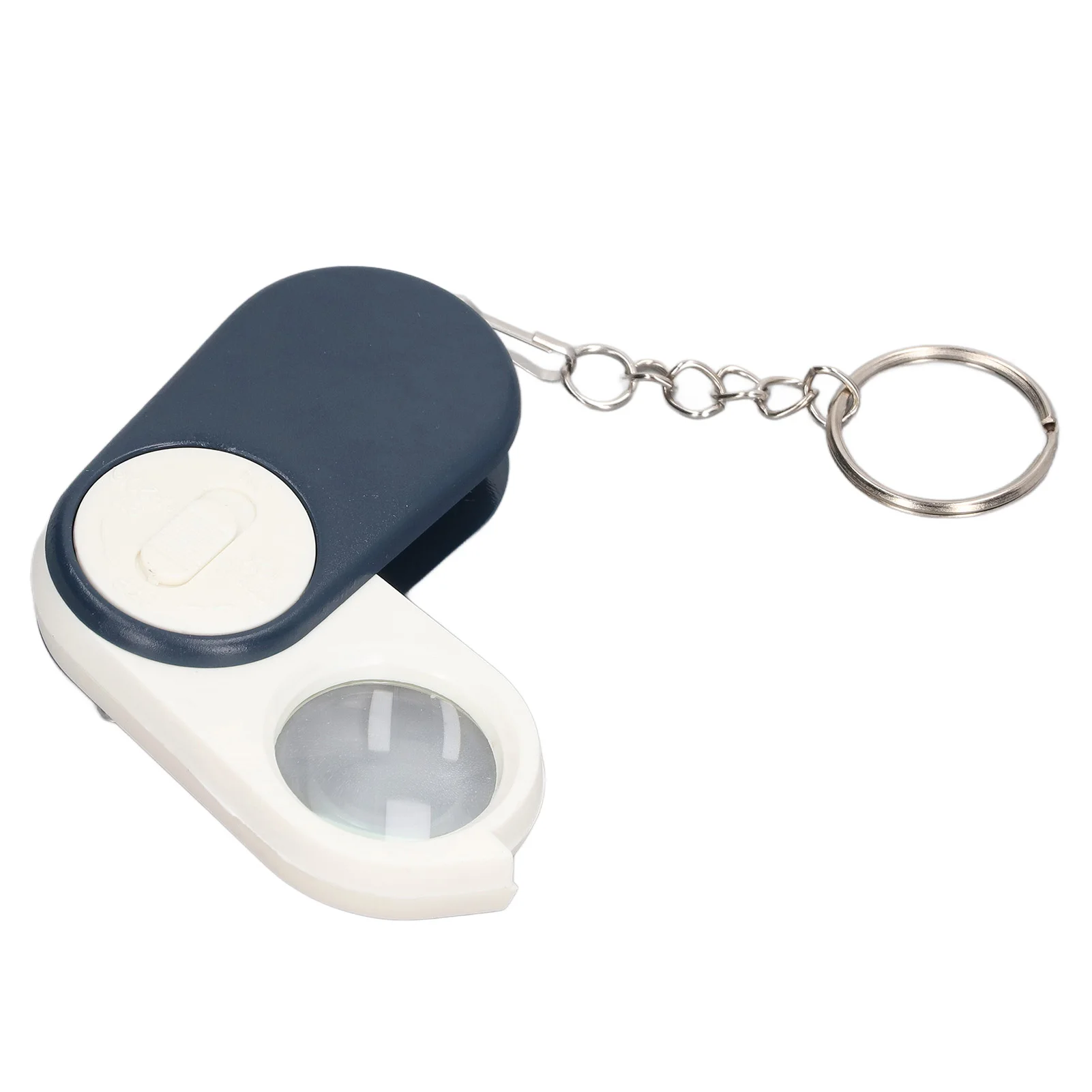 

10X Pocket Magnifying Glass Double Layer Lenses Folding Handheld Mini Magnifier Keyring with LED Light Pocket Magnifying Glass