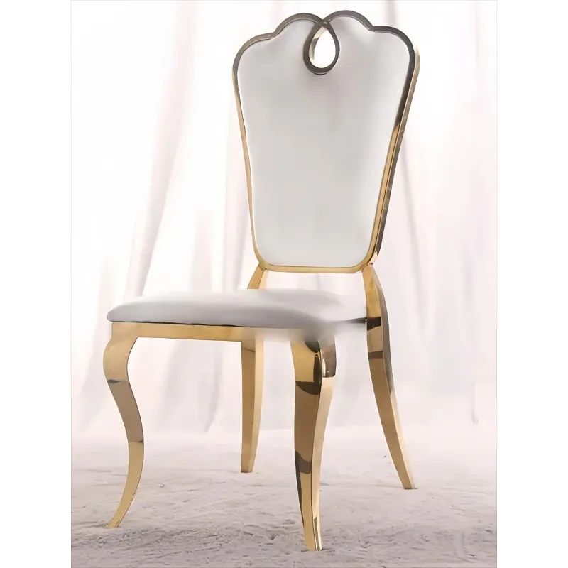 Stainless steel Hong Kong-style light luxury hotel special dining chair modern simple designer family small apartment eating sto