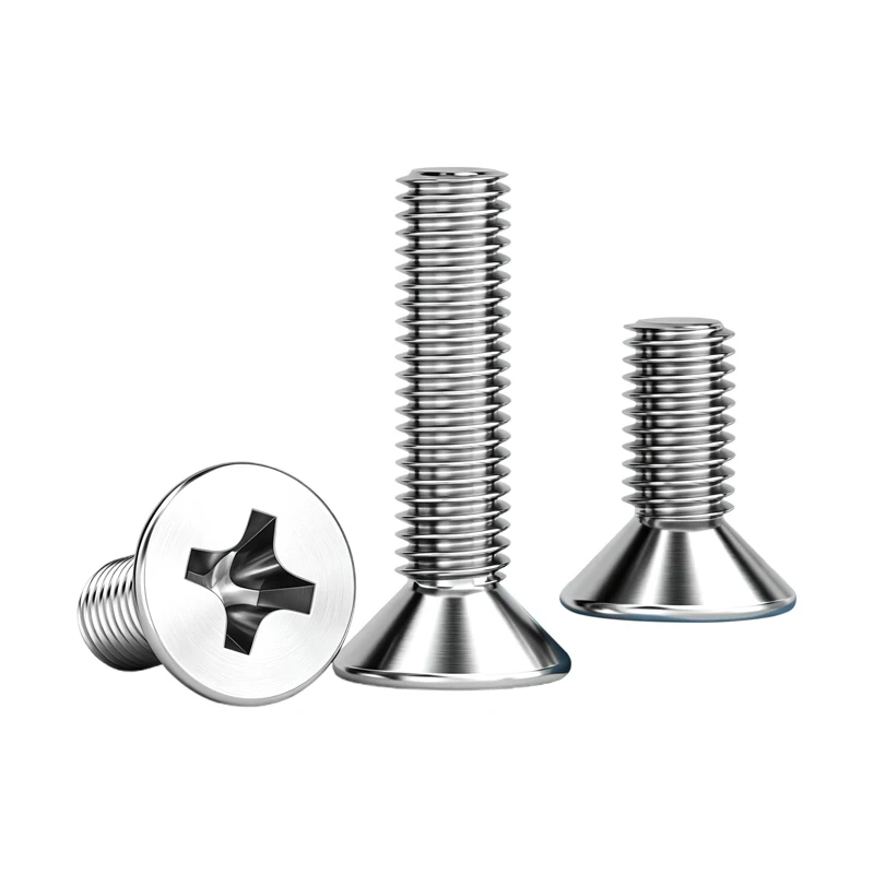 GB819 Phillips Countersunk Head Screws, 304 316 Stainless Steel Cross Recessed Flat Head Fasteners M2 M2.5 M3 M4 M5 M6 M8 M10