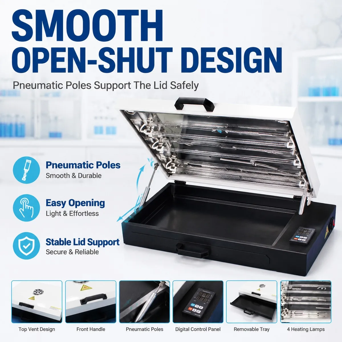 A3 A4 PET Film DTF Curing Oven 300*450mm Hot Melt Powder Baking Dryer Direct To Film Transfer Film Heating Machine