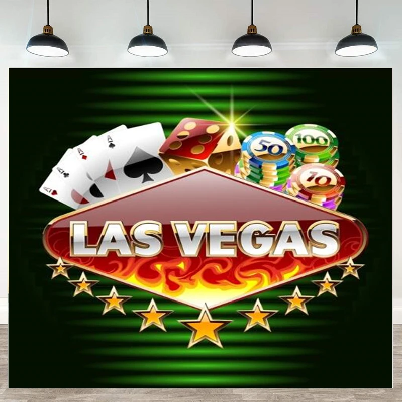 Las Vegas Photography Backdrop Casino Poker Card Chip Party Celebration Poster Portrait Photographic Background Photo Studio