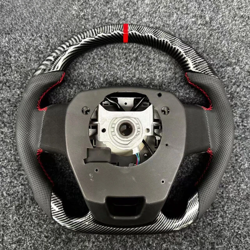 For Toyota LC Alphard 80 Series Hilux Land Cruiser Crown Modified Carbon Fiber Steering Wheel With Steering Wheel Horn Cover view 3