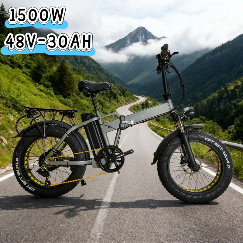

1500W powerful motor electric bicycle 48V 30AH long endurance battery E-bike, light and flexible for daily riding in the city