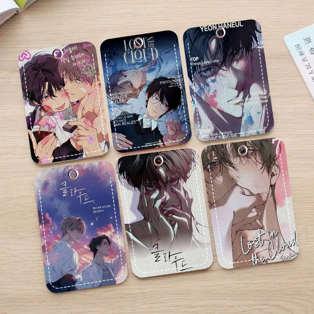 حامل بطاقات سلسلة المفاتيح المستطيل من Anime Lost In The Cloud، حامل بطاقة الائتمان شارة، حامل بطاقة هوية الطالب، غطاء بطاقات الحافلة