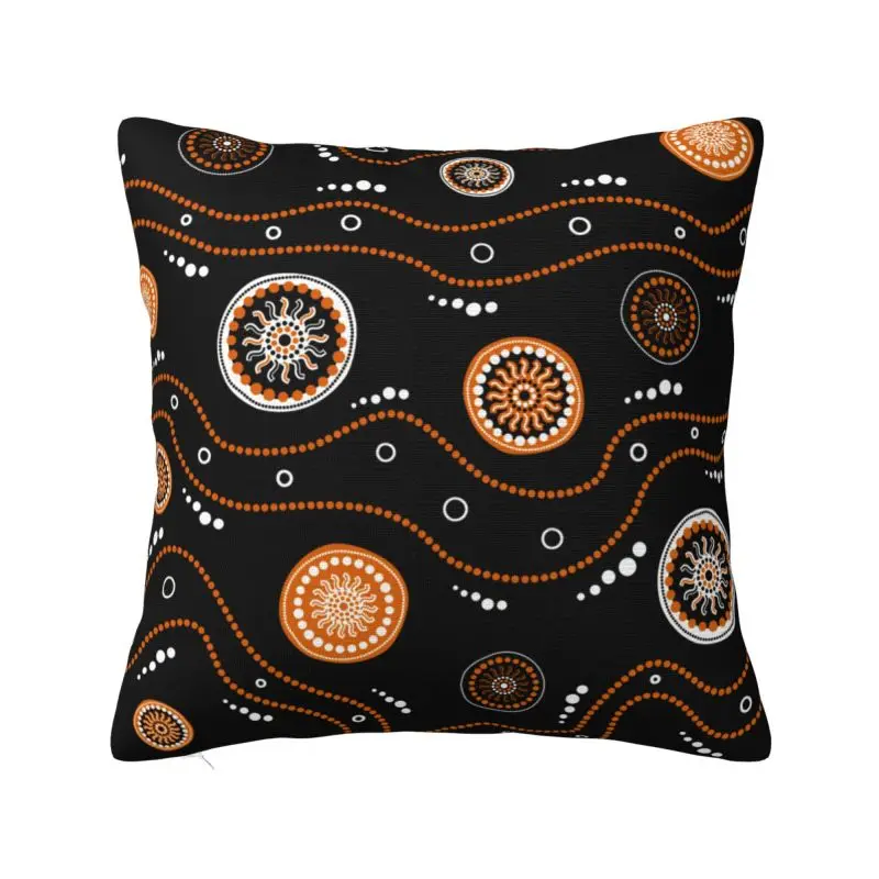 

Custom Australian Aboriginal Art Dot Art Cushion Cover 40x40cm Soft Modern Pillow