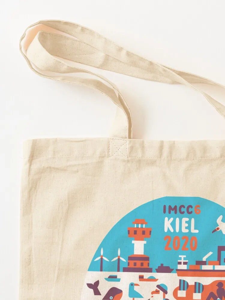 IMCC6 oval logo Tote Bag eco bag folding Canvas bag Portable shopping Women's