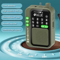 Mini Radio FM de bolsillo, receptor de Radios digitales de alta sensibilidad, altavoz inalámbrico Bluetooth con pantalla LED, grabación, temporizador de sueño