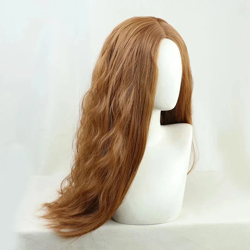 Wanda Vision Long Wavy Cosplay Wig Scarlet Witch Heat Resistant Synthetic Hair Perucas Cosplay Wigs   Mask   Free Wig Cap