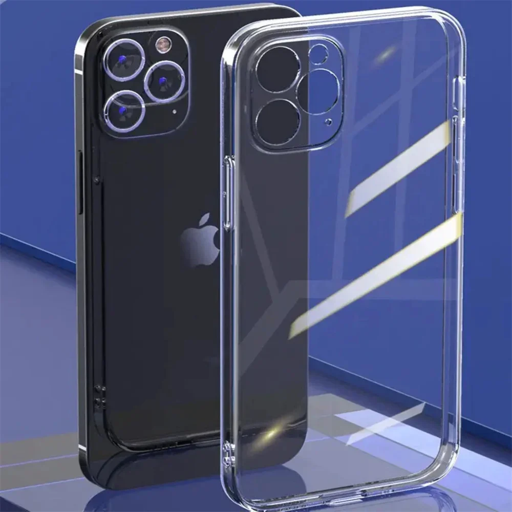 Ultradünne weiche Silikonhülle für iPhone 11 12 13 14 15 16 Pro Max Xs XR Max 16 7 8 Plus Mini SE2020 Luxus transparente Abdeckung