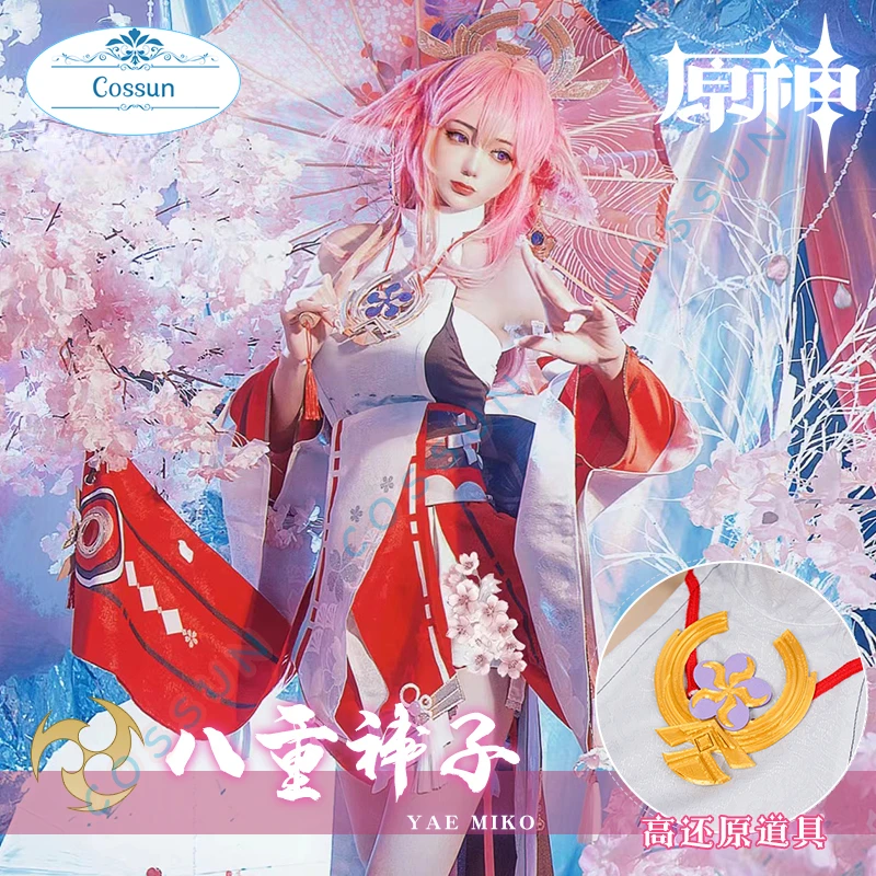 

Genshin Impact Yae Miko Game Suit Elegant Kimono Uniform Cosplay Costume Halloween Party Role Play Outfit For Women NEW