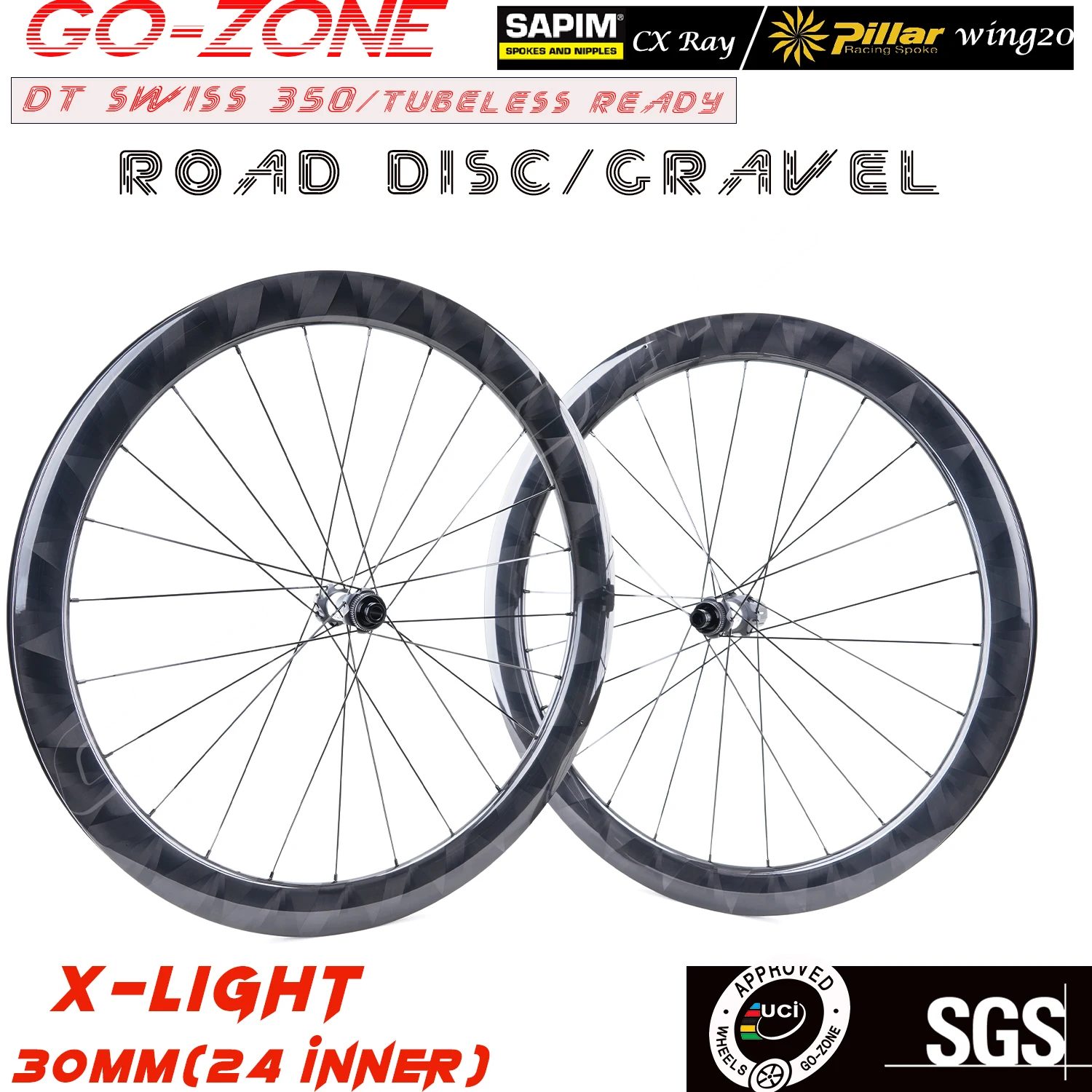 

X-Light 700c дорожные гравийные карбоновые колеса дисковый тормоз DT 350 Sapim/столб с трещоткой бескамерные готовые велосипедные колеса UCI качественная пара