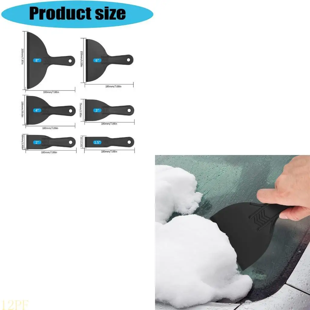 12PF 15-Piece Wall Putty Applicators Scrapers Set with Plastic Scrapers and Three Pry Tool for Spreading, Smoothing, and