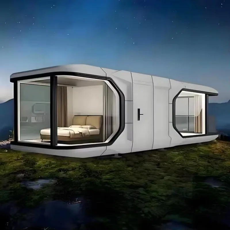 الفاخرة الحديثة في الهواء الطلق المحمولة المحمول Glamping الفضاء كبسولة منتجع فندق منزل صغير حاوية فاخرة منزل نموذج X7