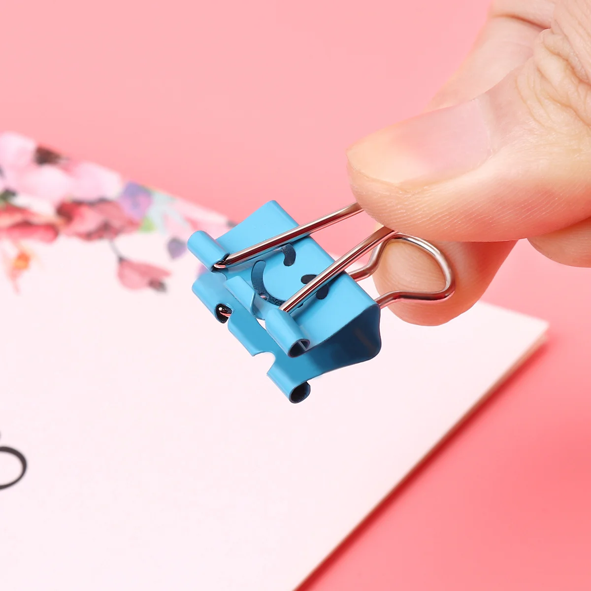 

40Pcs Paper Binder Clips Large Quantity Colorful Smile Face for Home Office School Strong Clipping Force File Clips