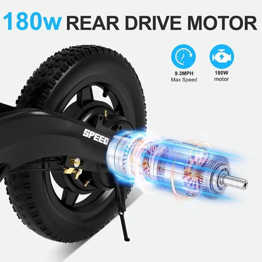 Vélo d'équilibre électrique 24v pour 3 à 5 ans, avec chargeur rapide, cadre en alliage, conception de Protection de démarrage à 3 vitesses, siège réglable 180w à