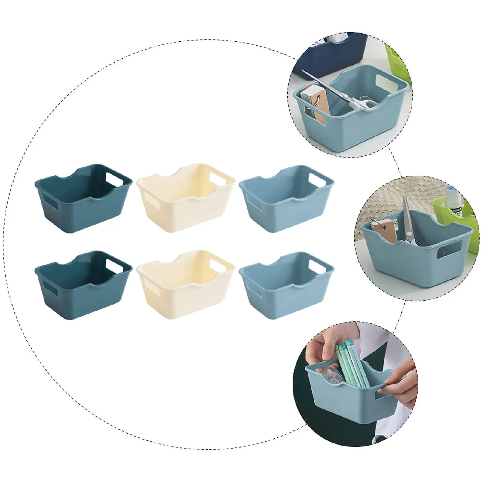 6Pcs Desktop Organizer Premium Sealed Storage Case for Home Dormitory Office Organizer Desktop Organizing Case