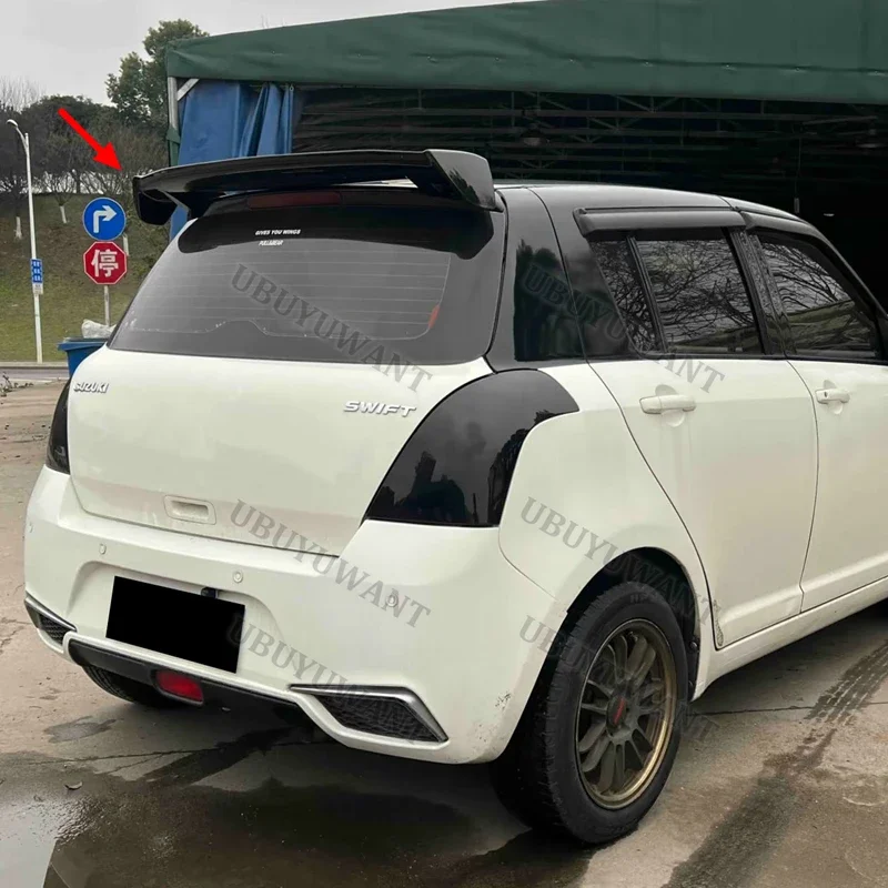 For Suzuki SWIFT GEN 4 GEN5 Hatchback GT Style Rear Trunk Spoiler Black Car Rear Boot Lid Highkick Spoiler Wing Lip 2005--2016