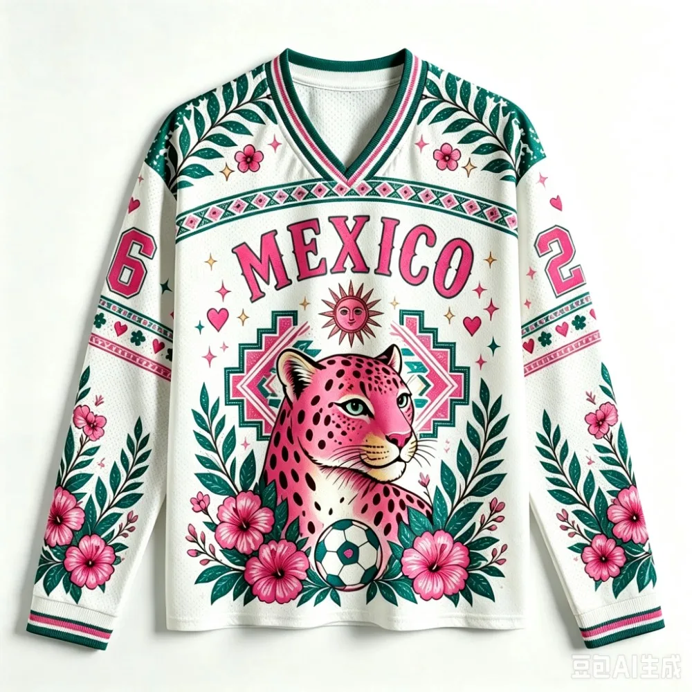 Camiseta Deportiva Y2K con Estampado Floral de Leopardo Mexicano, Cuello en V, para Hombre y Mujer, Primavera-Otoño, Tela Transpirable de Secado Rápido, Estilo Casual y Moderno