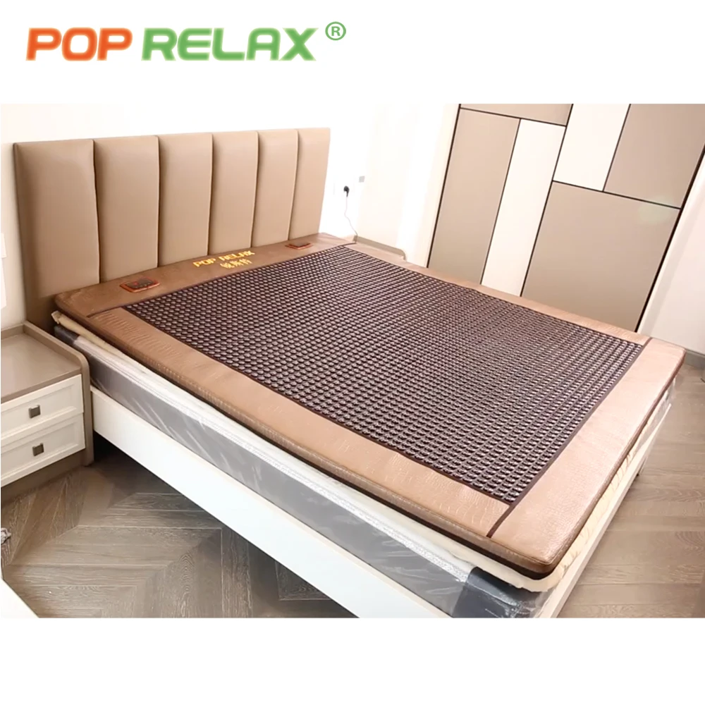 

Китайский массажный матрас China Pop Relax Big Therapy с турмалиновыми камнями, инфракрасным нагревом, нефритом, электрическим PEMF-массажем, теплый, толстый, горячий