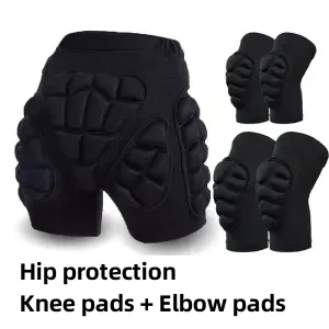 Picture 3: Children's Ski Hip Protector Pants Ice Scooter Sports Protective Gear with Knee Elbow Wrist Pads for Cycling Skating Women Men
