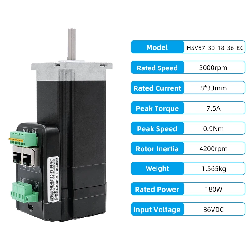 JMC Canopen/EtherCAT Servomotor IHSV57-30-18-36 - close-up view